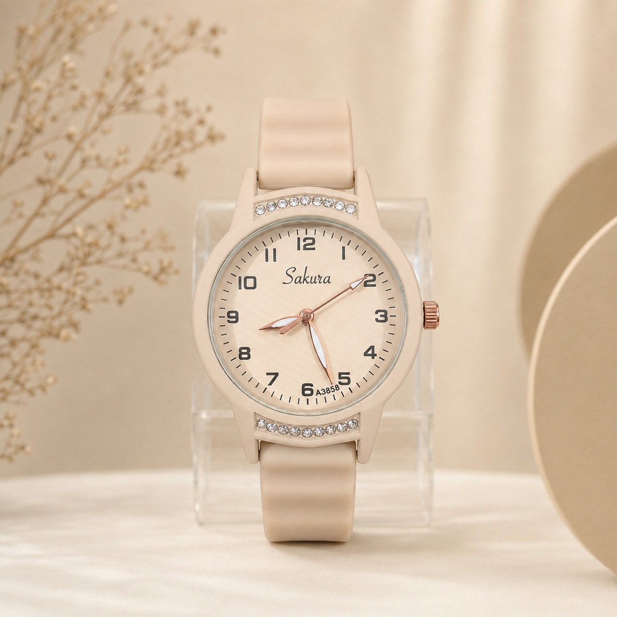 WhatsApp Image 2026-08-10 at 11.43.03 PM Casual Round Pointer Sakura Watch Cute Candy Color Analog Silicone Wrist Watch For Women Girls - Image 1